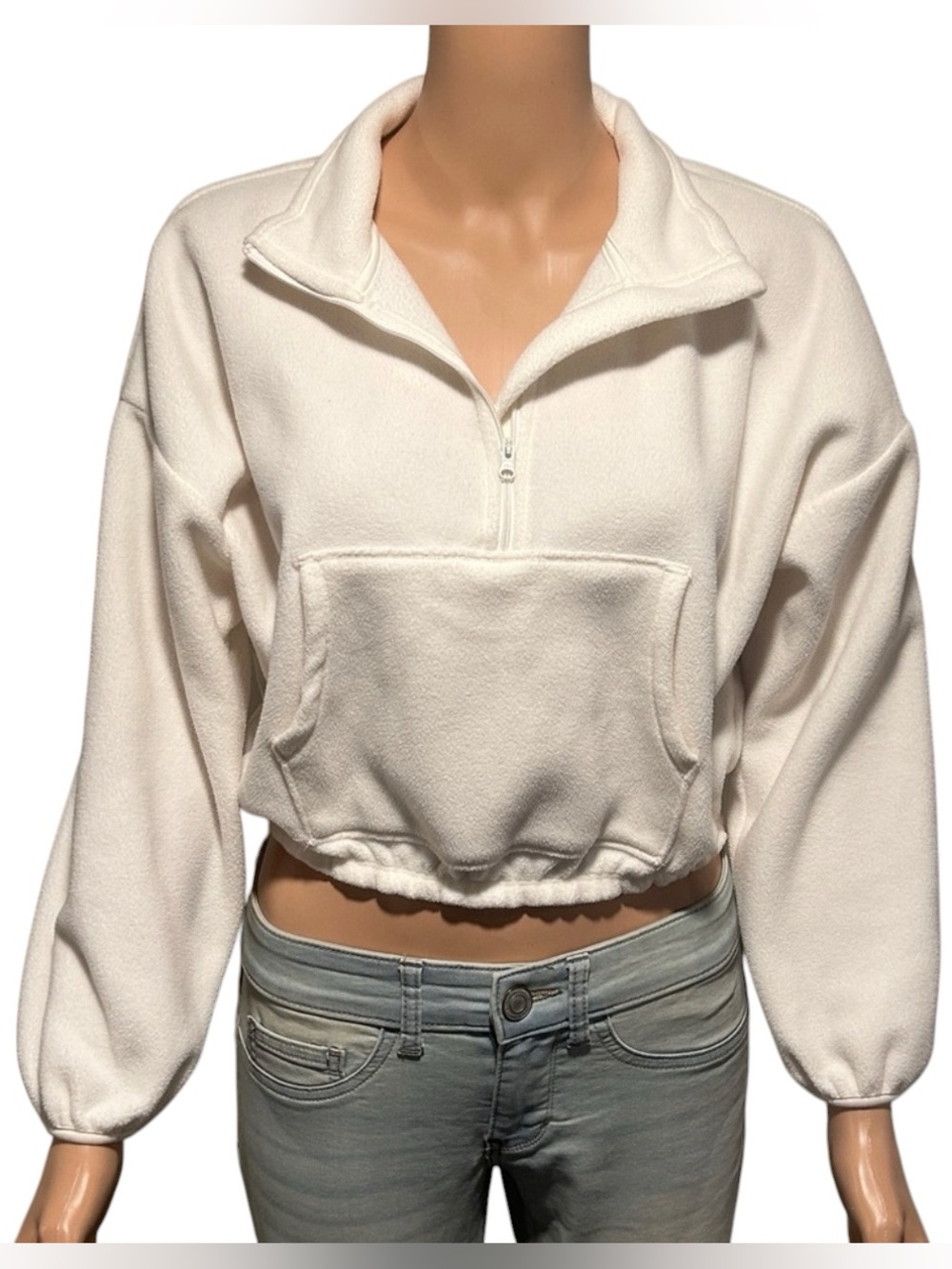 Old Navy Cream Kids Half-Zip Sweatshirt